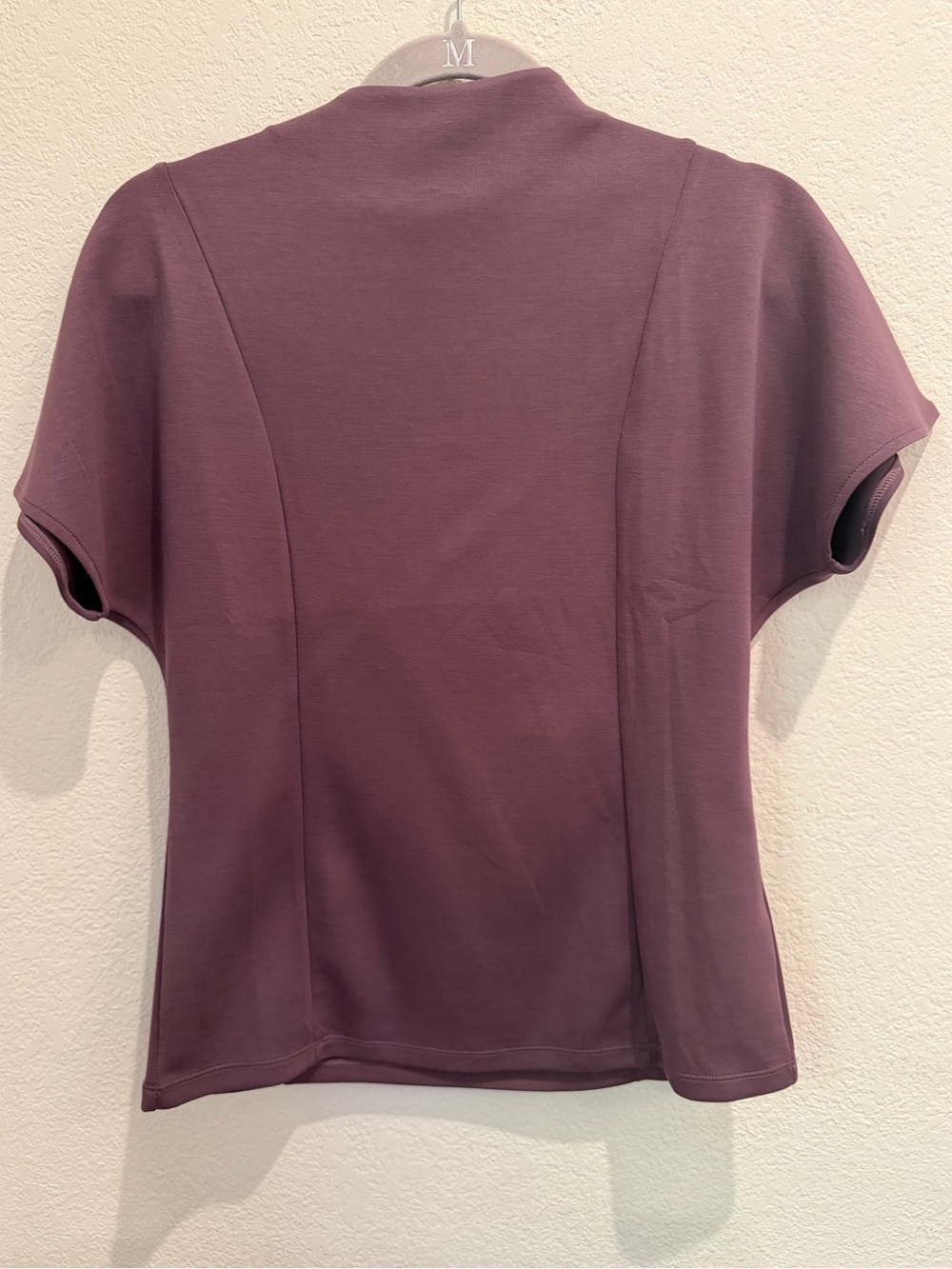 Elie Tahari NWT Smoked Eggplant Mock Neck Sculpted Top Small - Picture 5 of 6